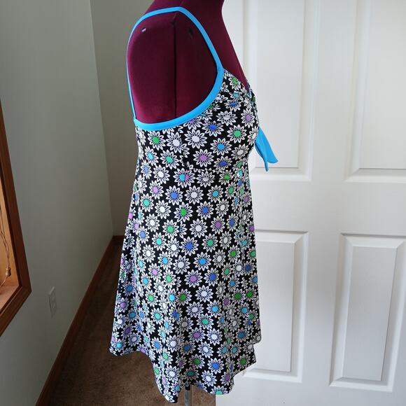 A Shore Fit One Piece Swim Dress size 14 retro floral built in padding EUC - Picture 3 of 16